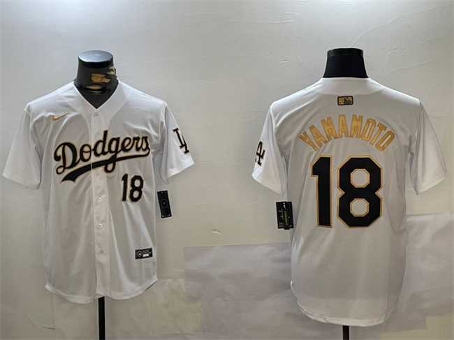 Men's Los Angeles Dodgers #18 Yoshinobu Yamamoto White Gold Home Limited Stitched Jersey,We sell and wholesale Men's Los Angeles Dodgers #18 Yoshinobu Yamamoto White Gold Home Limited Stitched Jersey on line form chian!